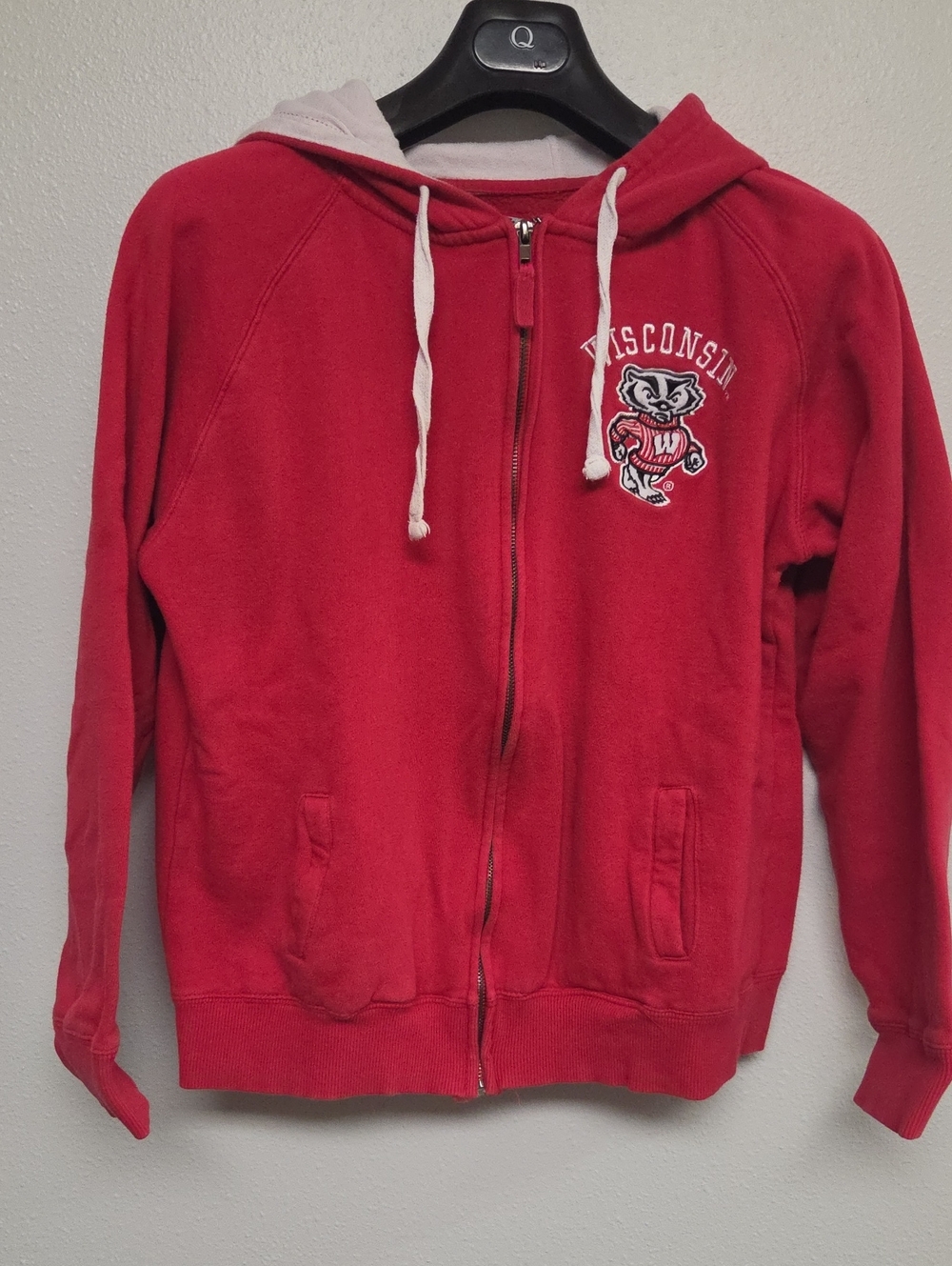 Stadium Athletics Red Full-Zip Hoodie with Wisconsin Logo